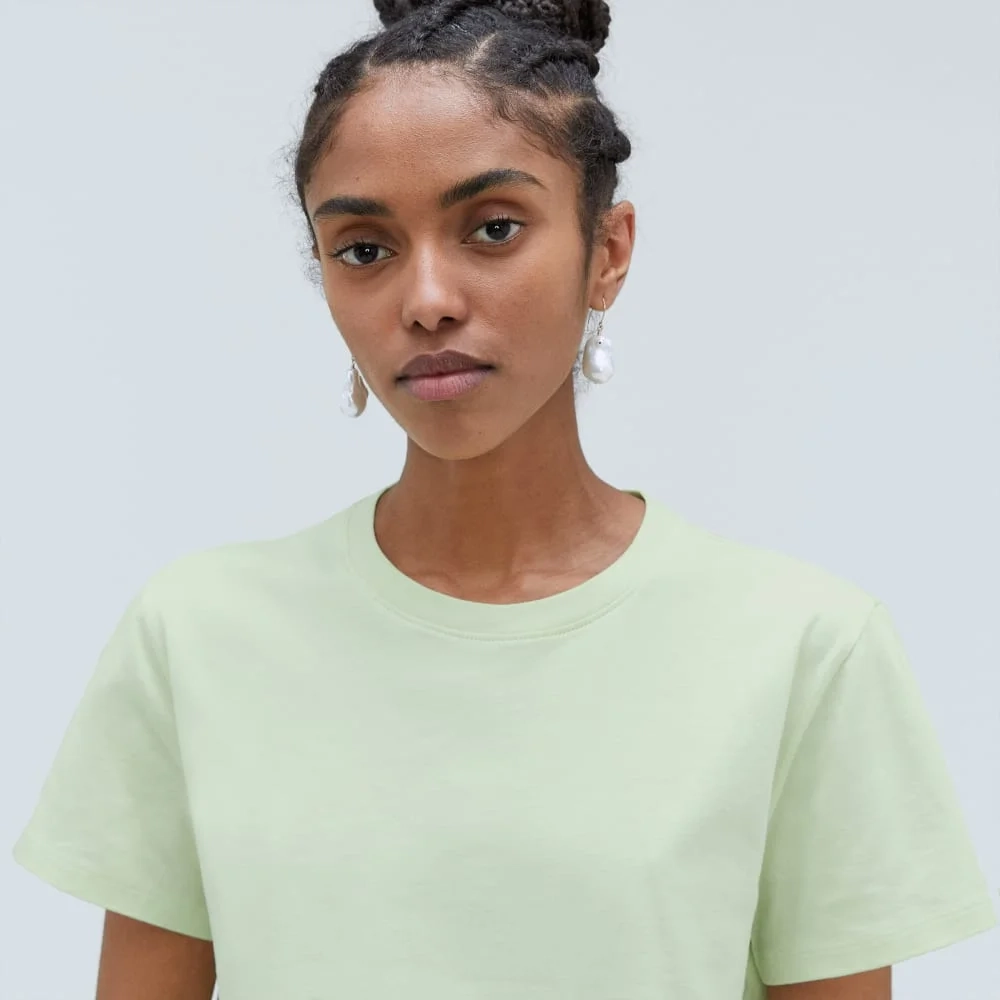 The Box-Cut Tee in Essential Cotton | Seafoam Green | No Pocket (3)