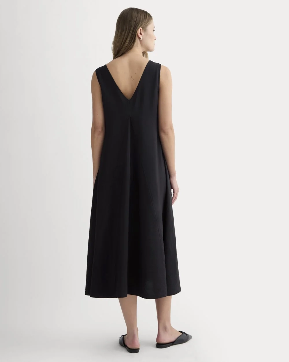 The V-Neck Dress in SoftLuxe | Black (3)
