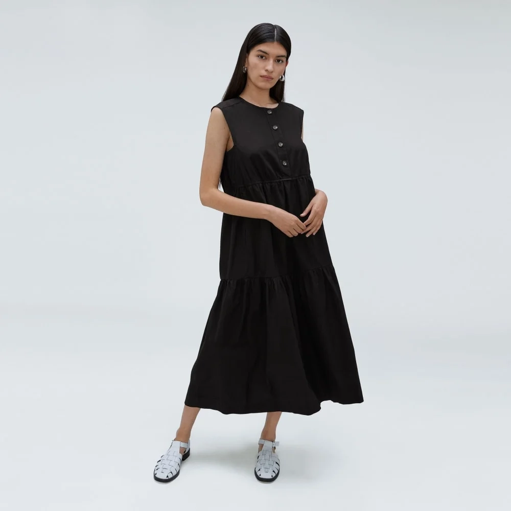 The Tiered Midi Dress | Black (4)