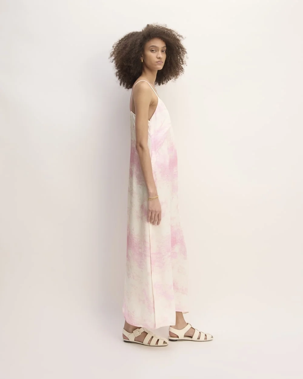 The Everlane x Marques' Almeida Satin Tie-Dye Dress | Pink Tie-Dye (3)