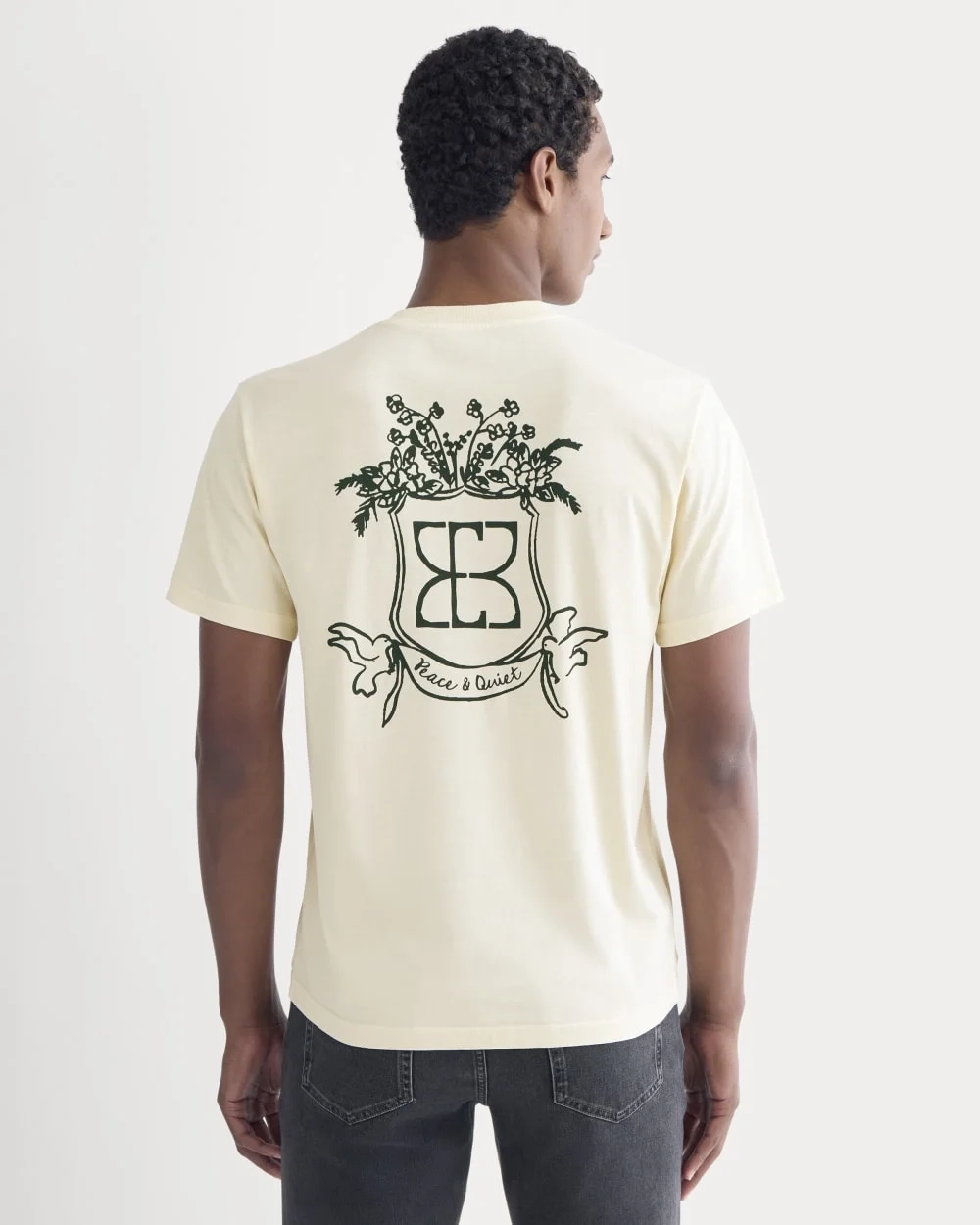 Everlane x Peace and Quiet Crest Graphic Tee | Bone (4)