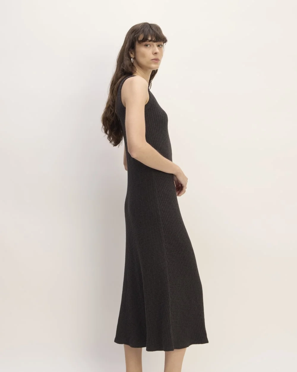 The Rib-Knit A-Line Tank Dress | Black (2)