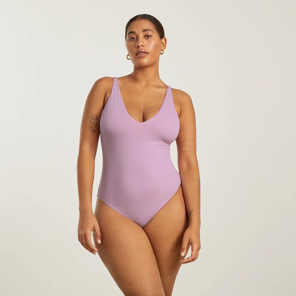The V-Neck One-Piece | Lilac (4)
