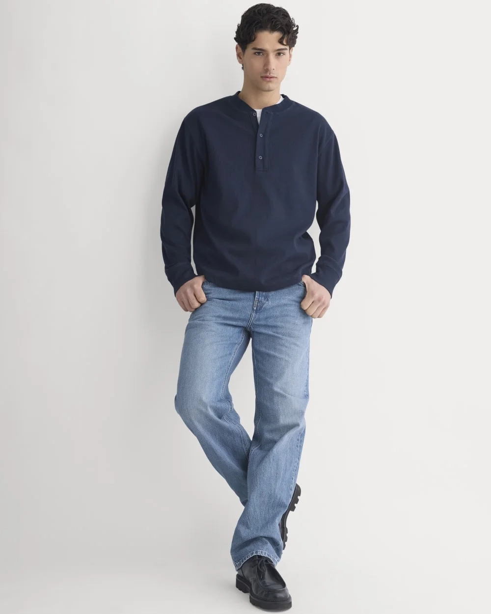 Vintage Rib Henley | Navy (4)