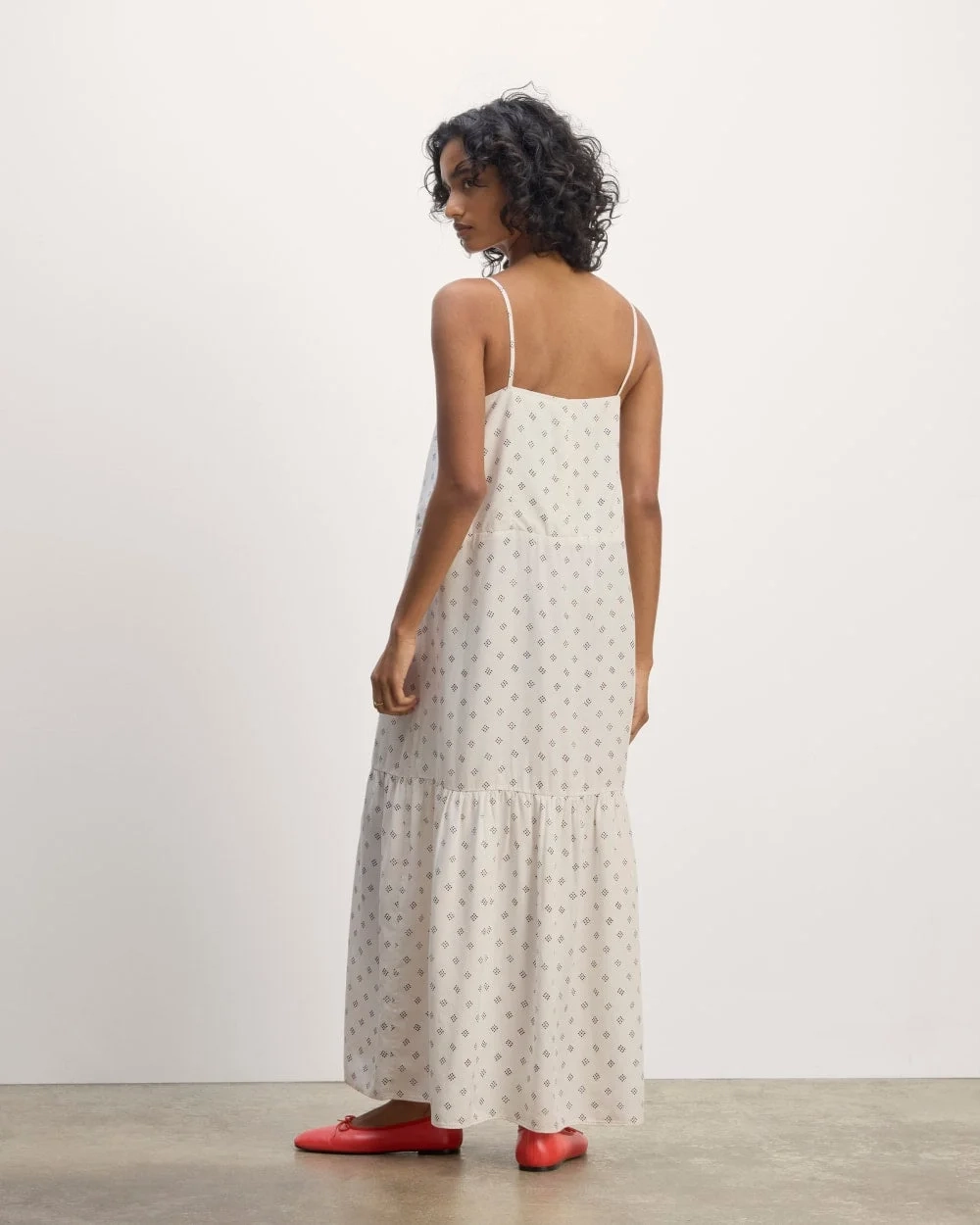 The Long Weekend Dress in Butterlite | Bone / Black Square Dot (2)