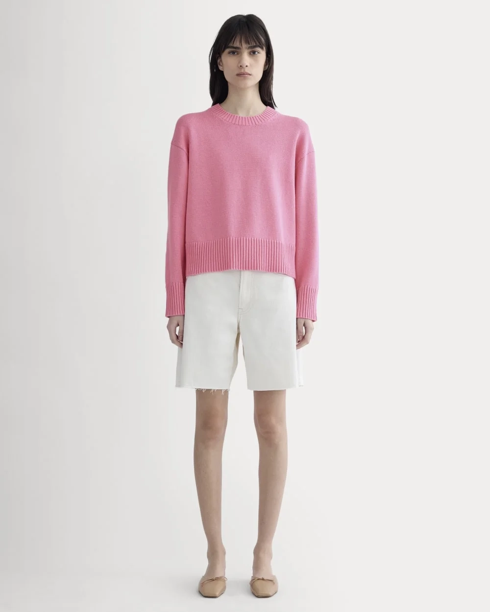 The Boxy Sweater in Everyday Cotton | Deep Pink (3)
