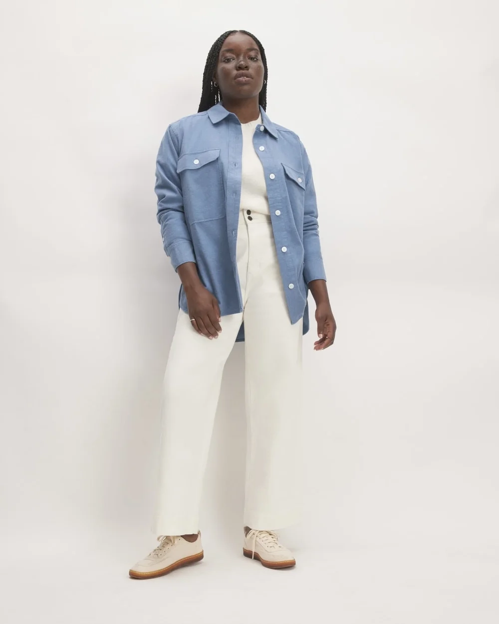 The Classic Cotton Flannel Shirt | Heathered Heritage Blue (2)