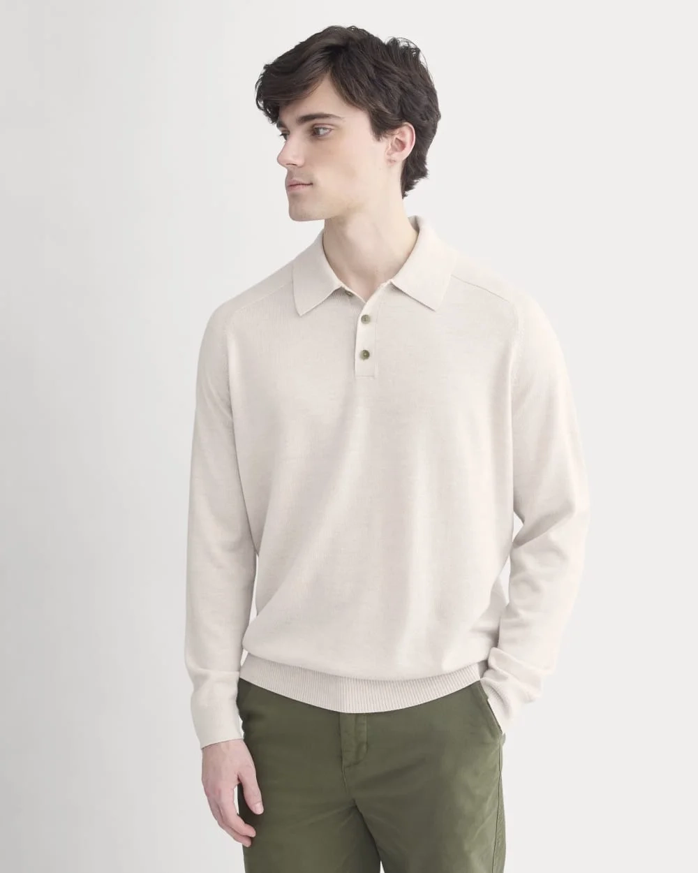 Ultrasoft Polo Sweater | Heathered Oat