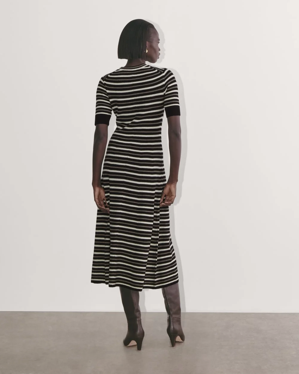 The Ribbed Sweater Dress | Taupe / Canvas / Black (5)