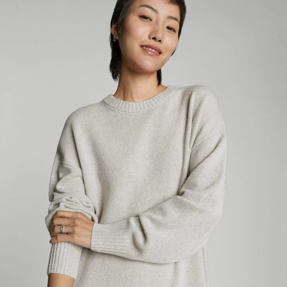 The Cashmere Midi Dress | Pale Heather Grey (4)