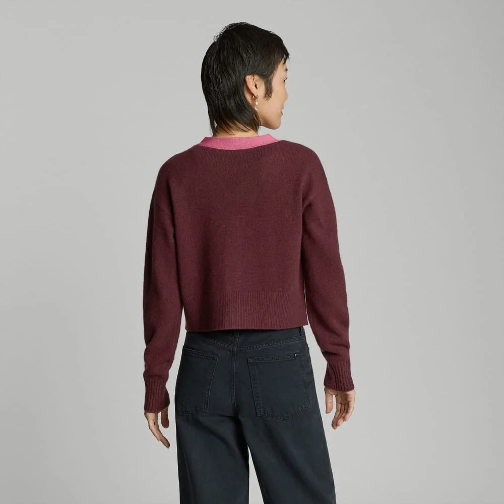 The Cashmere Cardigan | Tawny Port / Bubblegum (2)