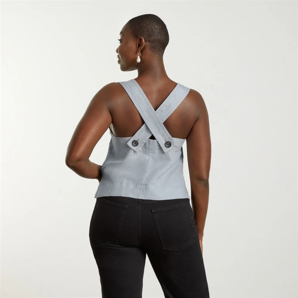 The Apron Linen Tank | Sky (3)