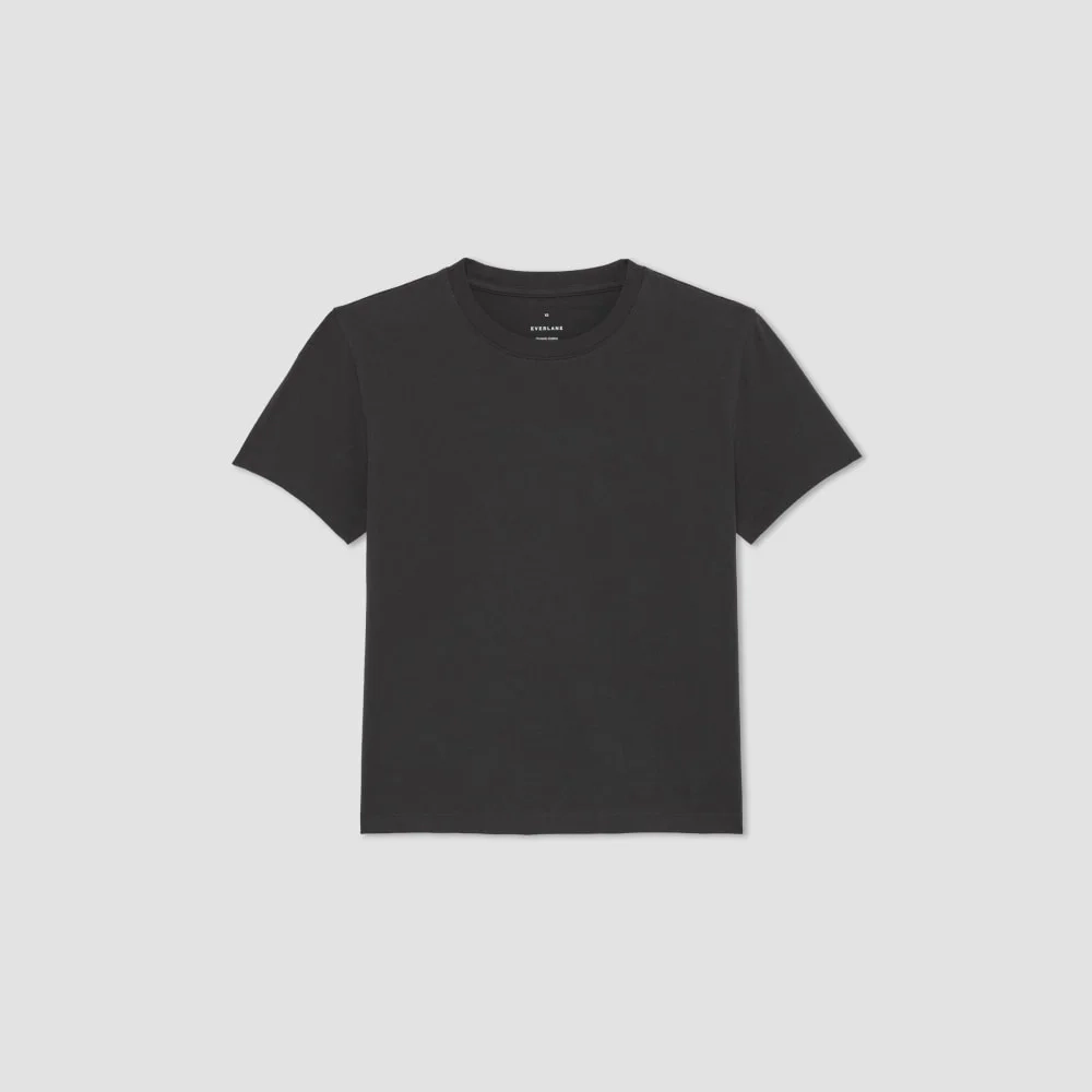 The Box-Cut Tee in Essential Cotton | Vintage Black | No Pocket (3)