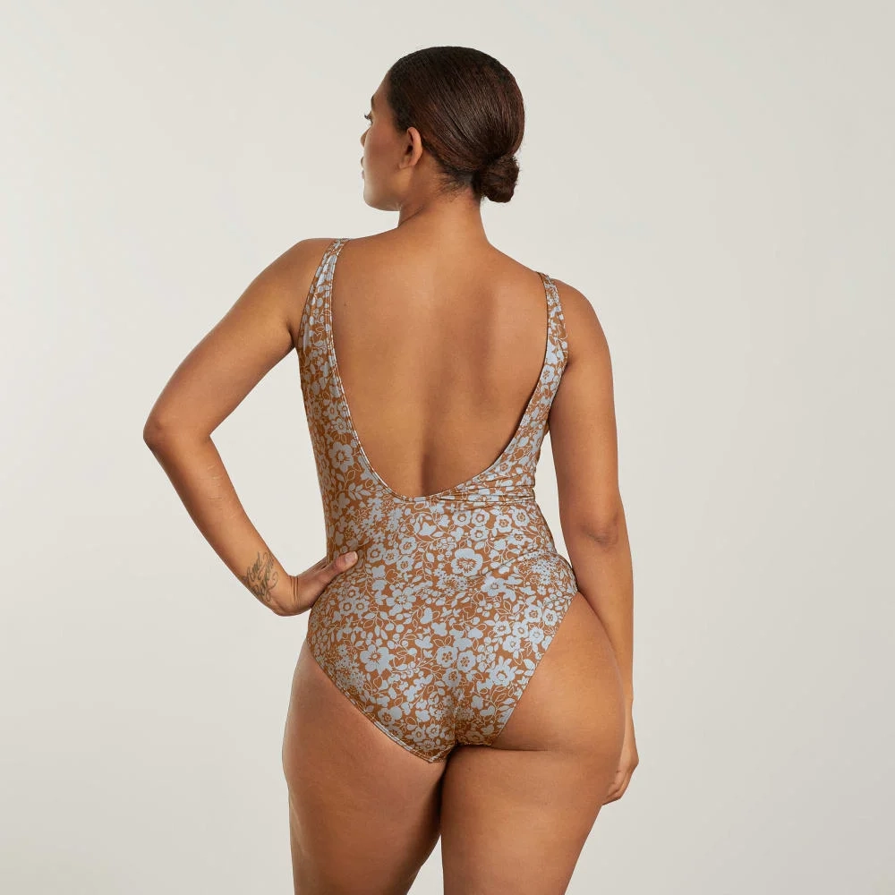 The Square-Neck One-Piece | Honey Floral (6)