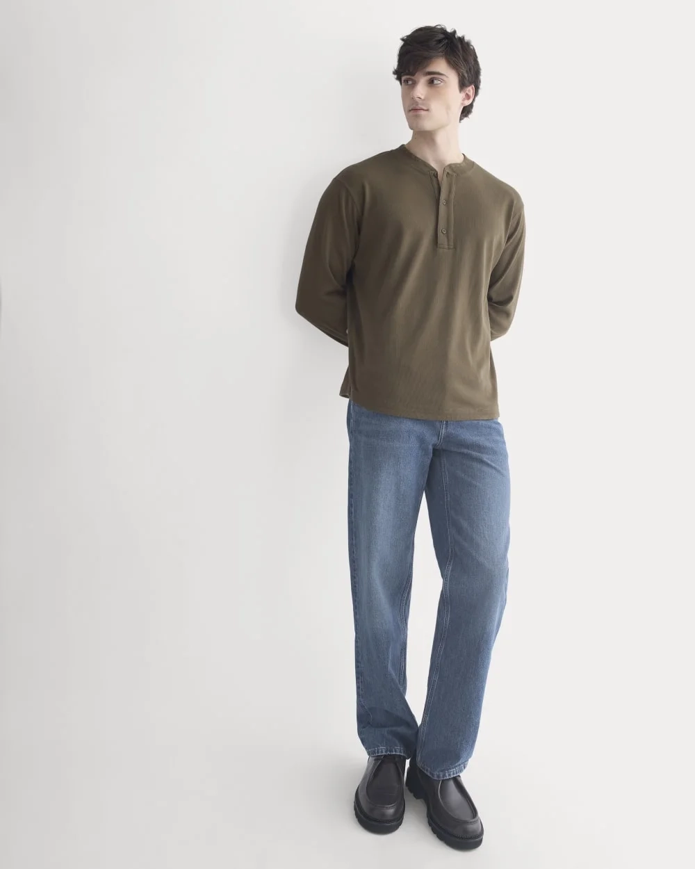 Vintage Rib Henley | Beech (3)