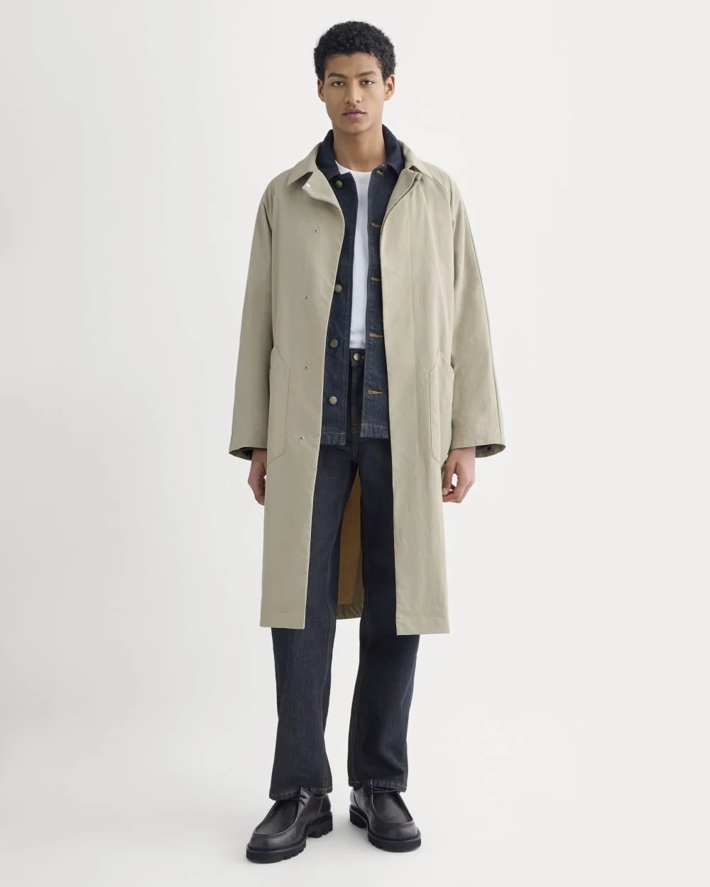 Re:Cycled Nylon Mac Coat | Trench Coat Khaki (4)
