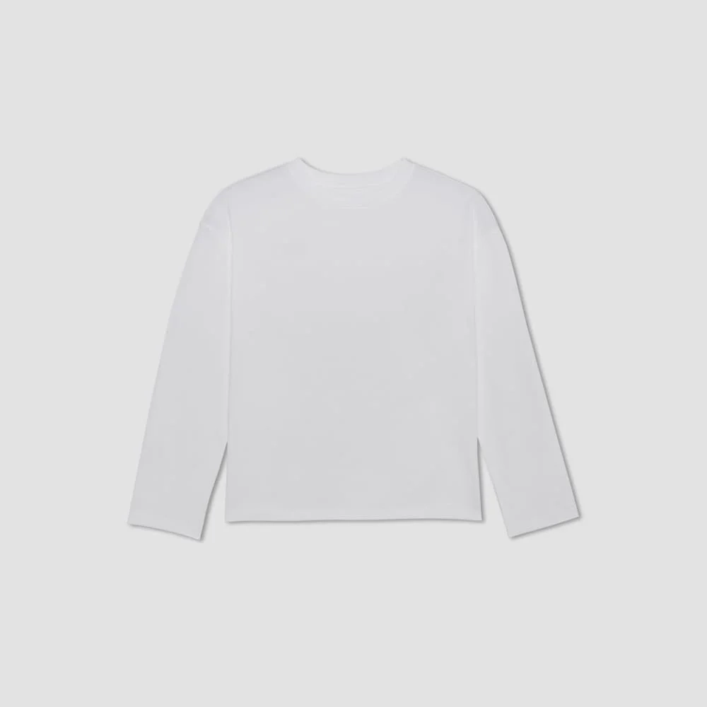 The Organic Cotton Relaxed Long Sleeve Tee | White (2)