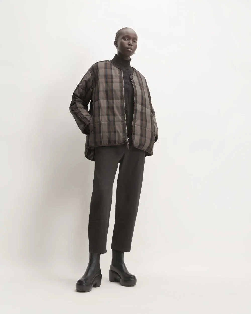 The Quilted Cotton Liner | Abalone / Black / Earth Brown (2)