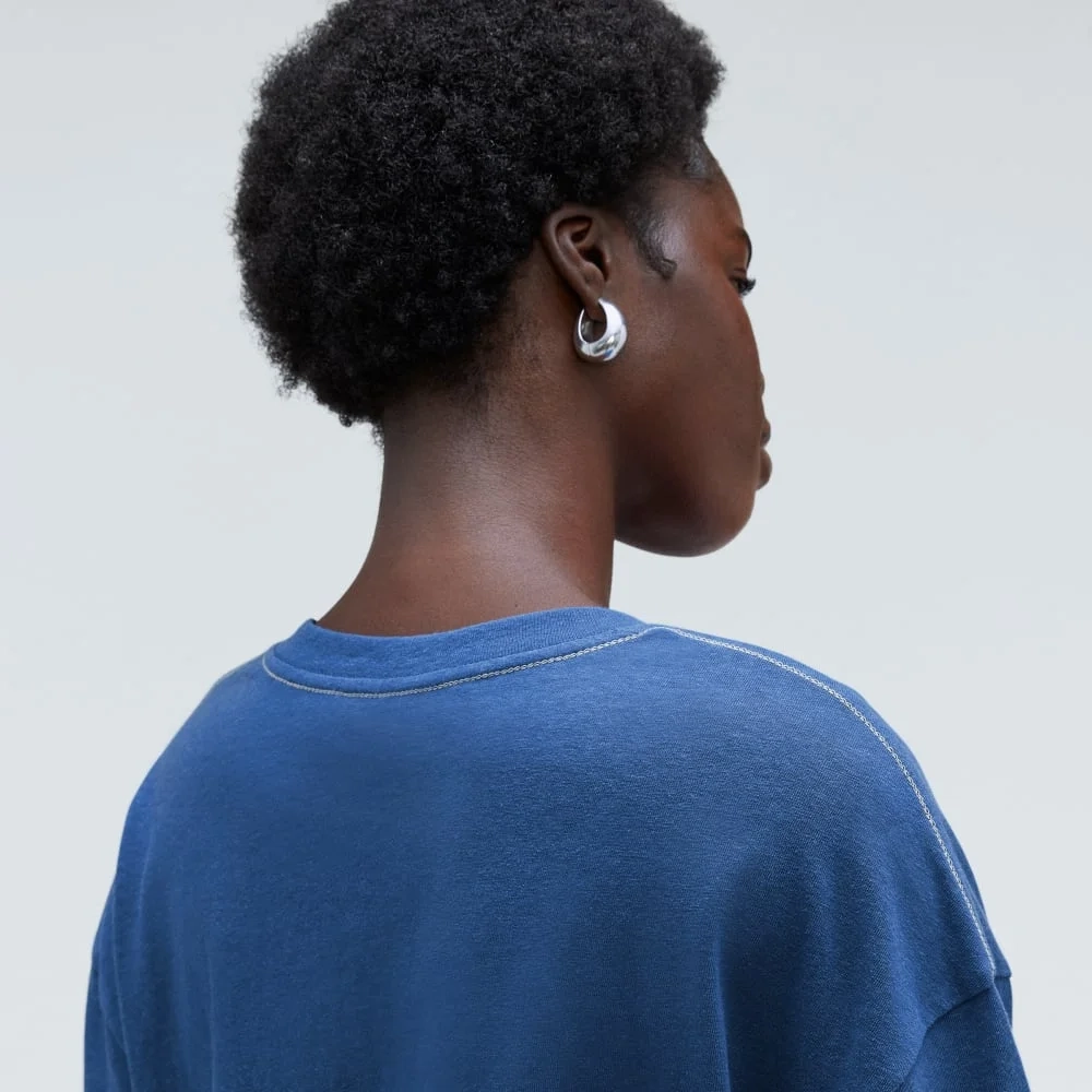 The Vintage Henley Hemp Tee | Deep Blue (3)