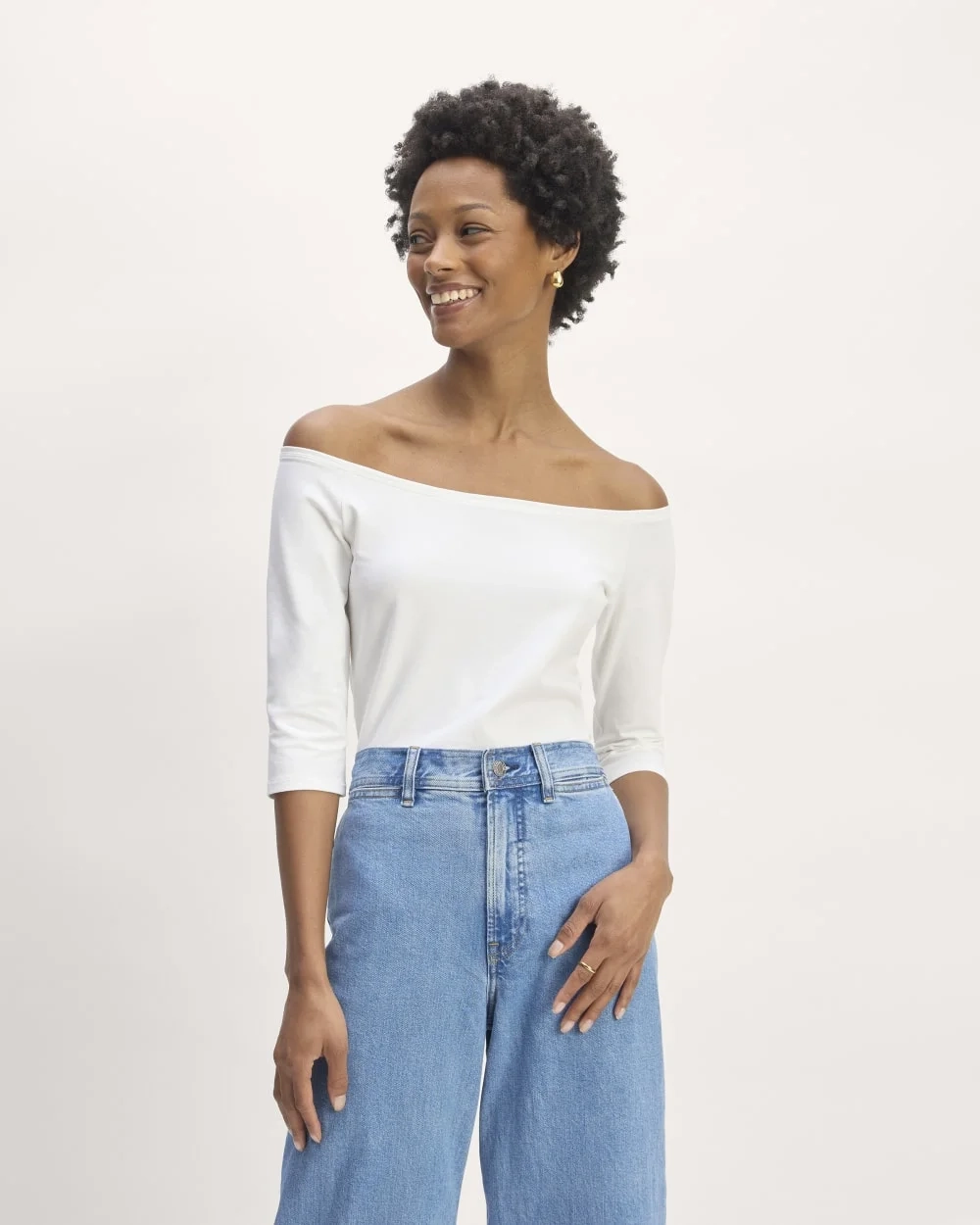 The Form Off-Shoulder Top | White