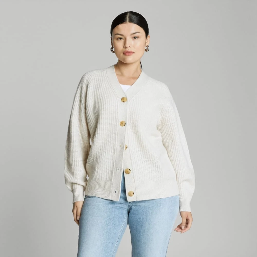 The Felted Merino Cardigan | Heathered Oat