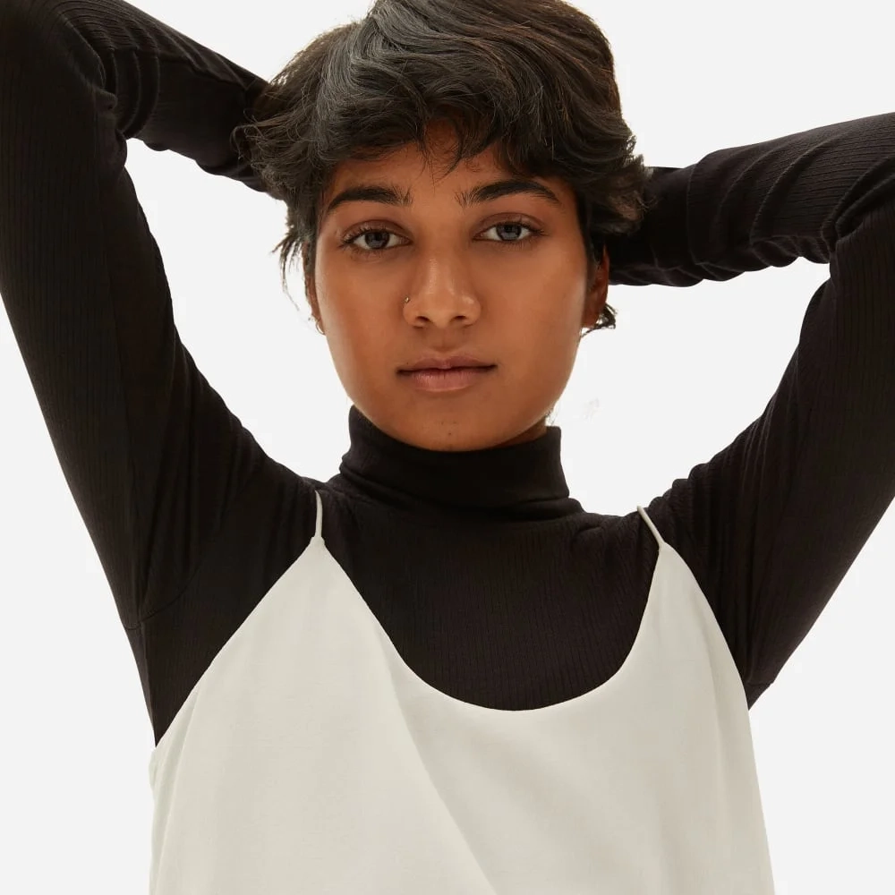 The Washable Clean Silk Cami | Grey White (2)