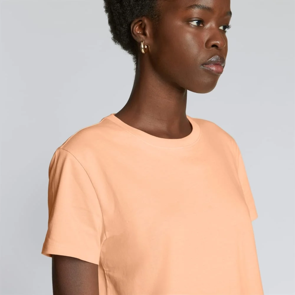 The Box-Cut Tee in Essential Cotton | Apricot | No Pocket (2)