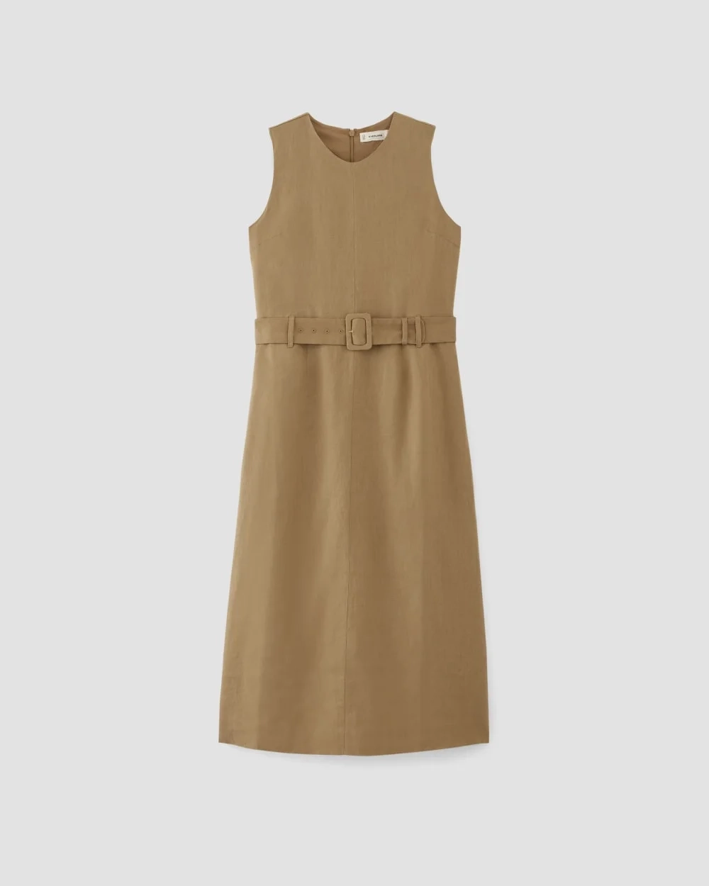 The Linen Belted Midi Dress | Tiger's Eye (4)