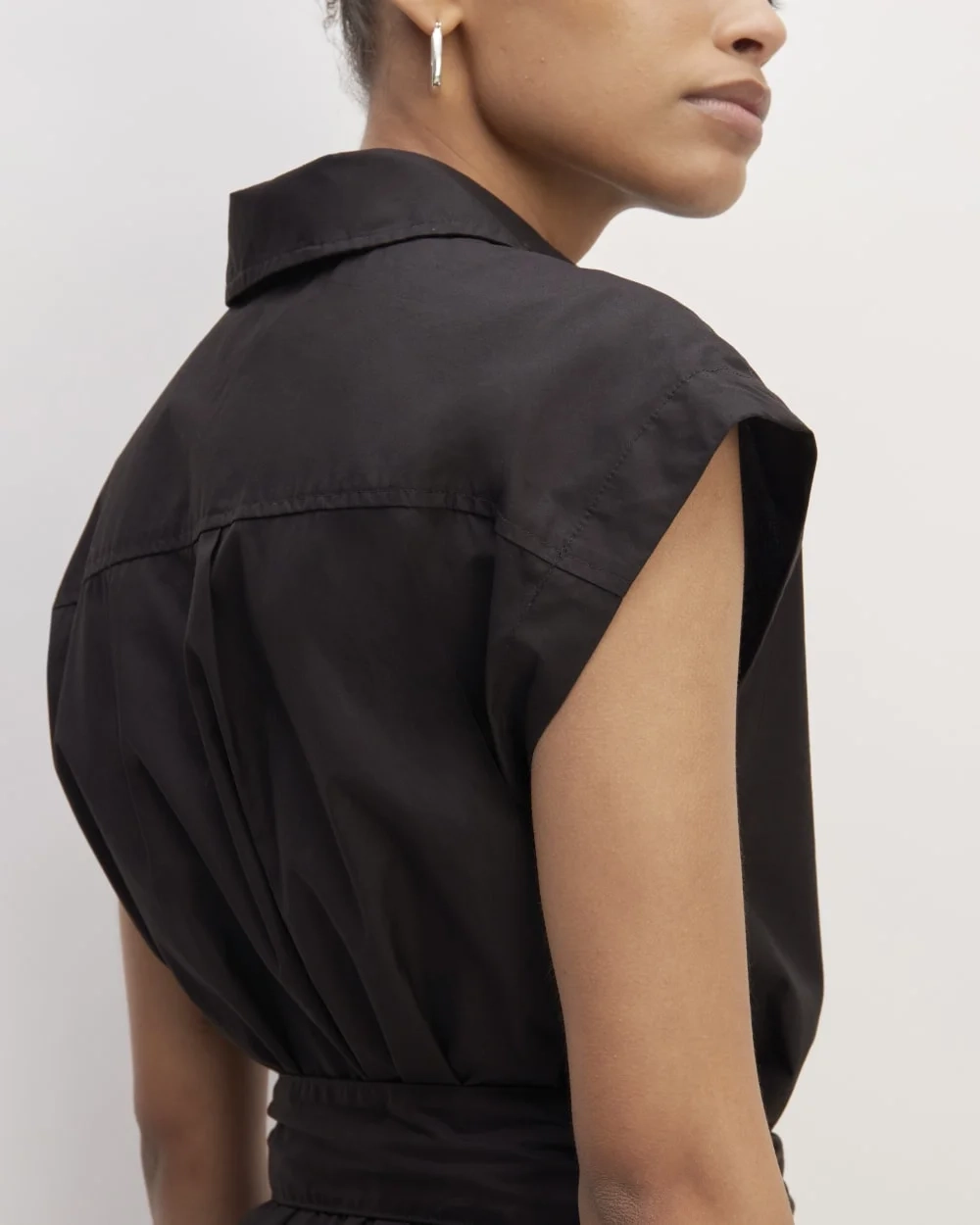 The Supima® Cotton Short-Sleeve Shirt Dress | Black (3)