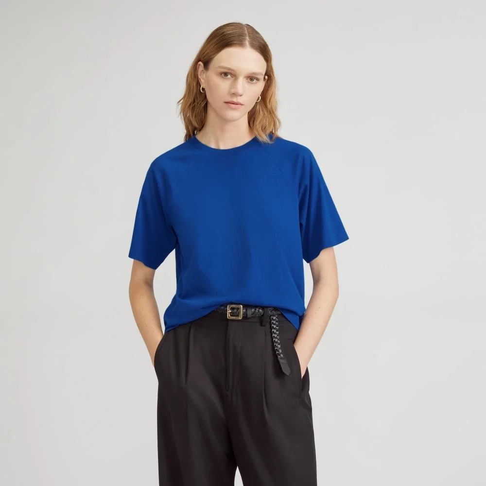 The Organic Cotton Raglan Tee | Mazarine Blue