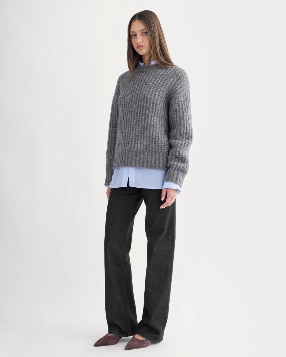 Waffle Sweater in Cloud | Blue Multi Twist (4)