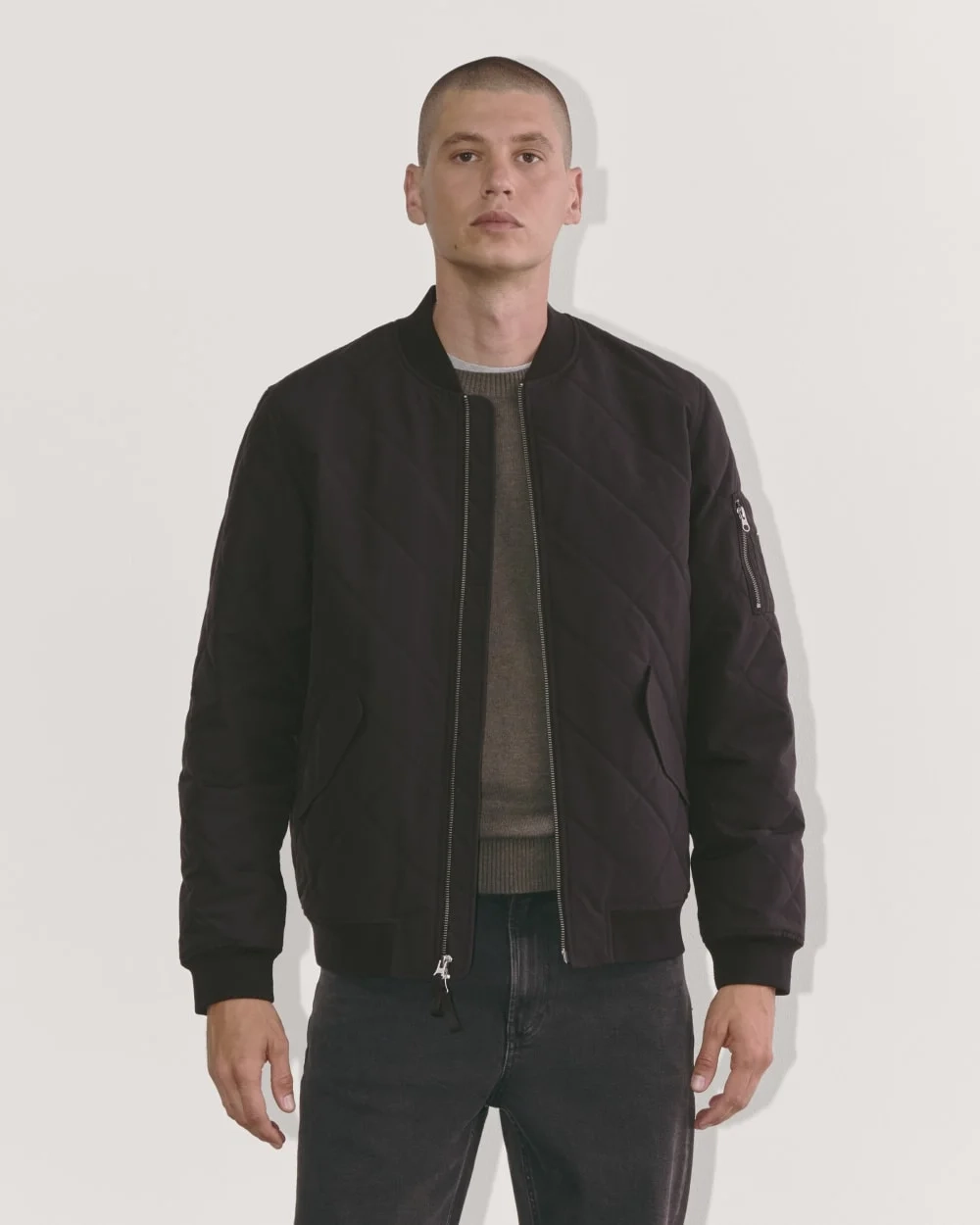 The Quilted Bomber | Black