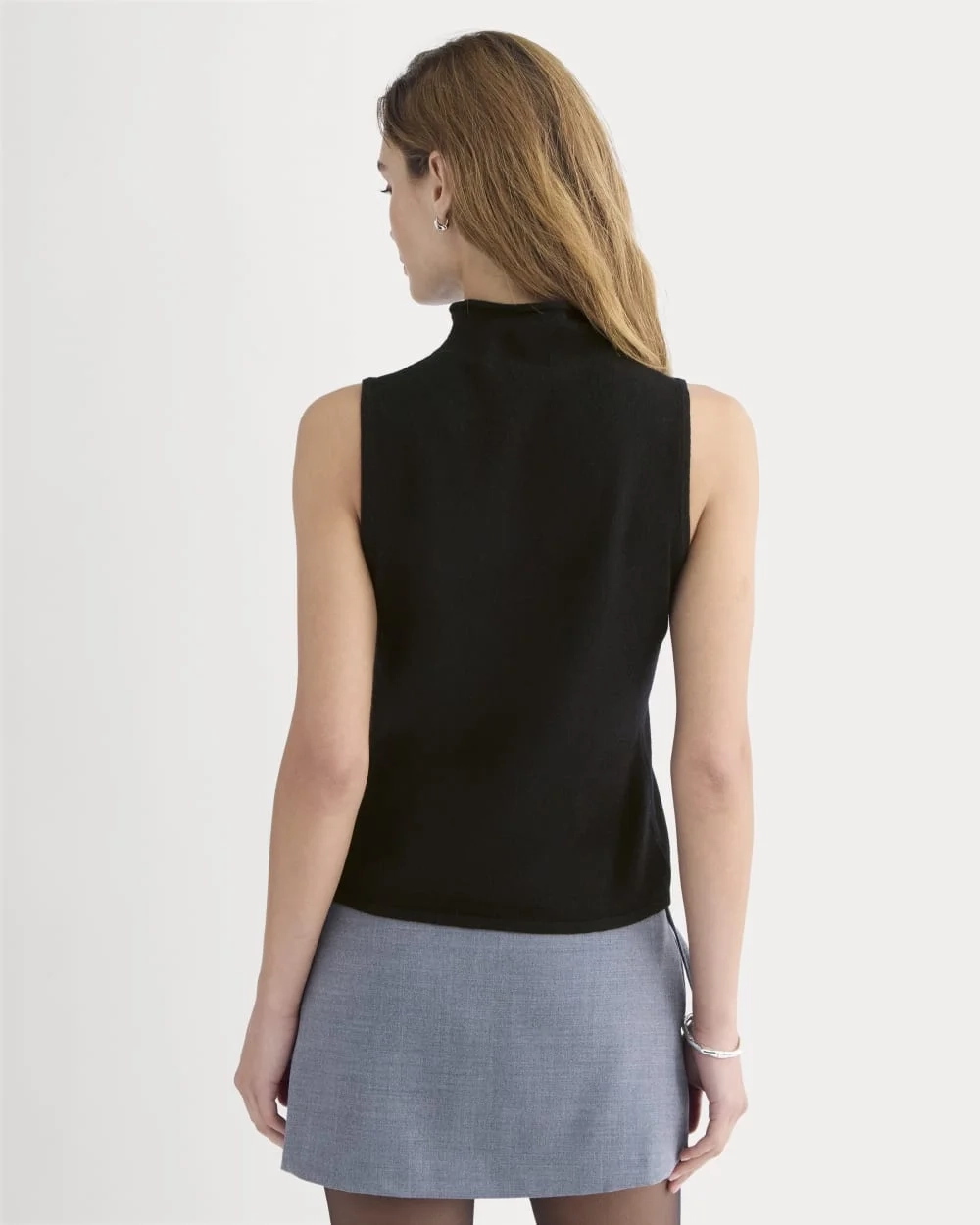Cashmere Funnel-Neck Tank | Black (5)