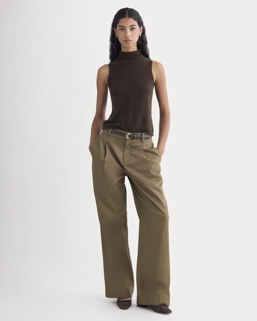 Cashmere Funnel-Neck Tank | Dark Chocolate (3)