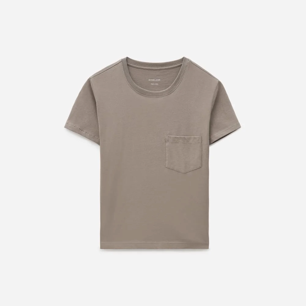 The Box-Cut Tee in Essential Cotton | Clay | Pocket (2)