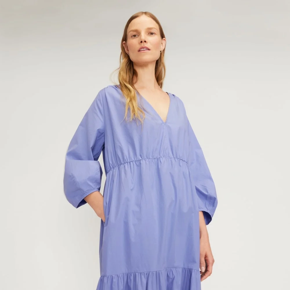 The Poplin Tiered Dress | Cornflower Blue (2)