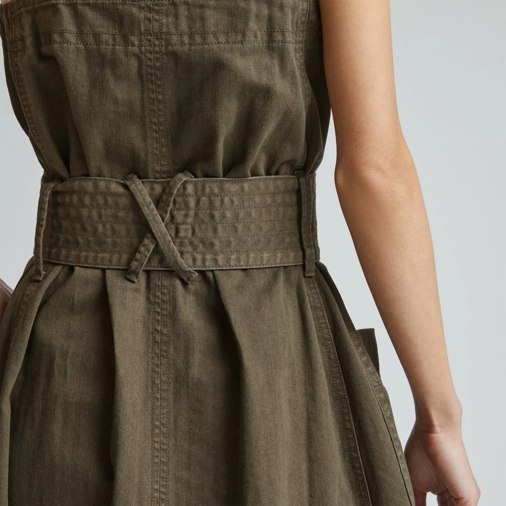 The Organic Cotton Herringbone Dress | Beech (4)