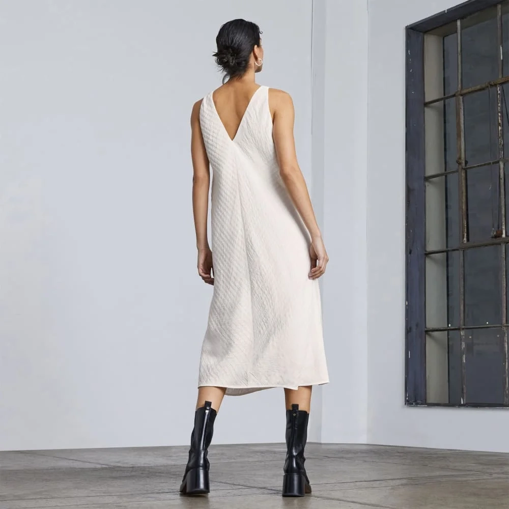 The City Stripe Midi Dress | Bone (2)