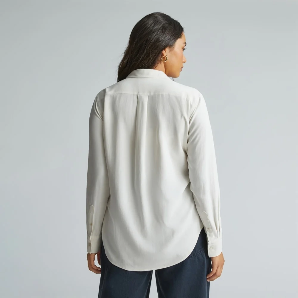 The Washable Silk Relaxed Shirt  | Bone (3)