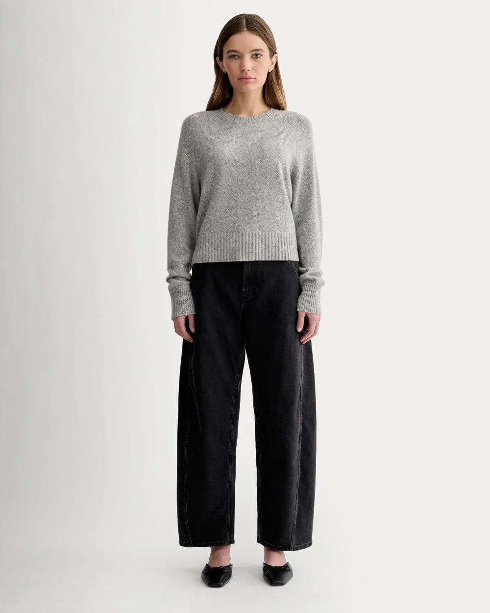 The Boxy Crew in Cashmere | Light Heather Grey (3)