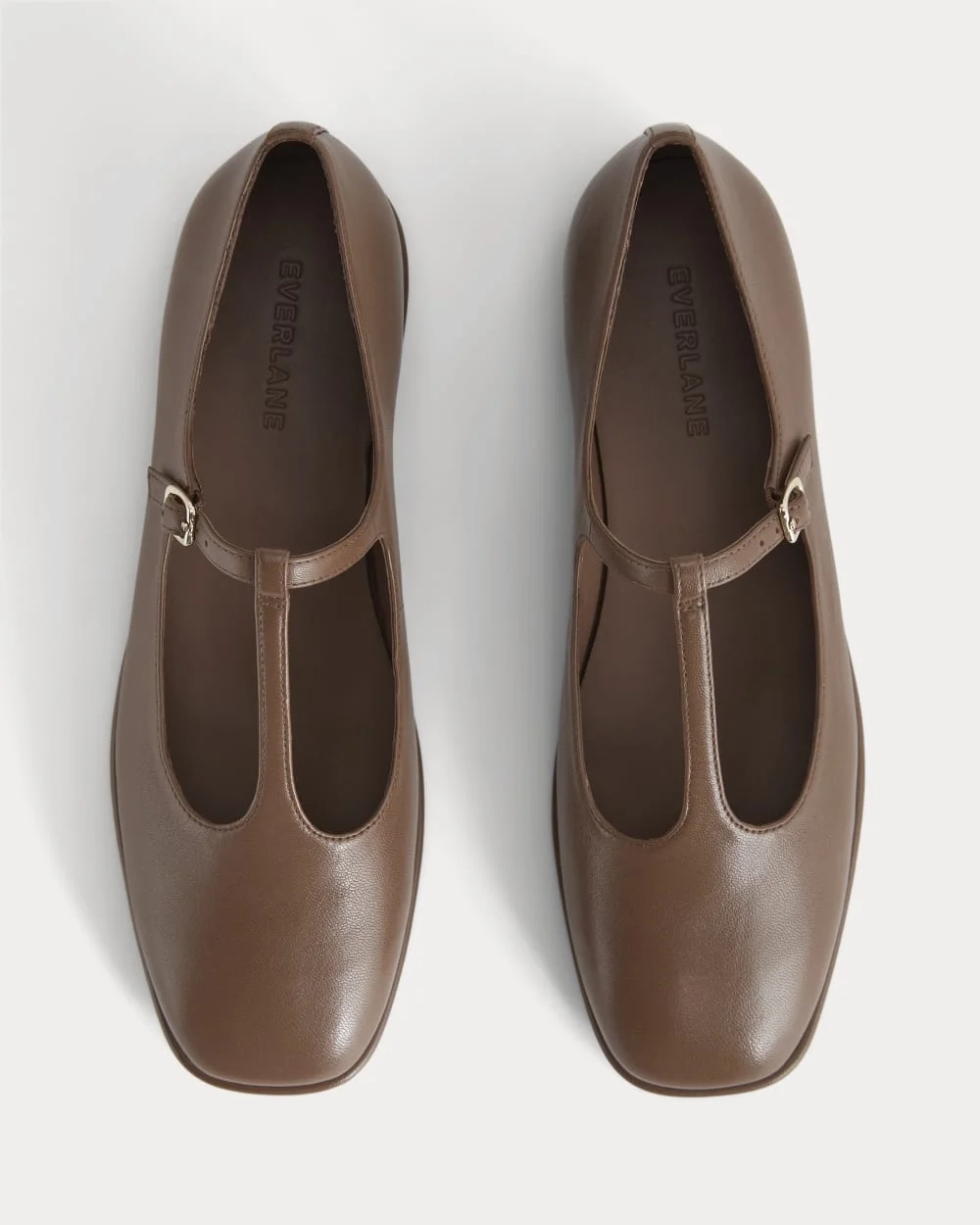 The Leather T-Strap Flat | Rum (3)