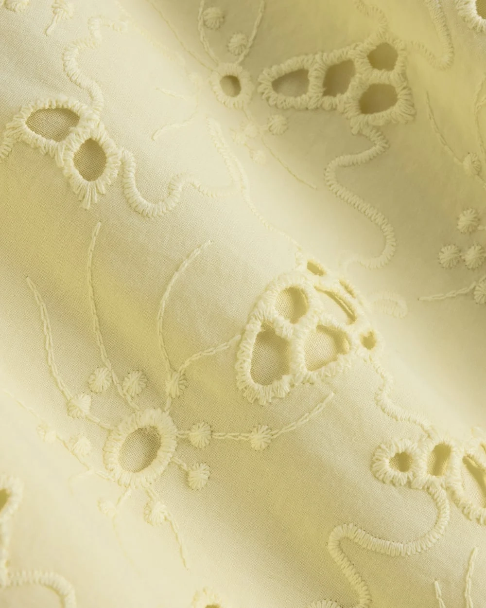The Eyelet Mini Shift Dress | Light Yellow (2)