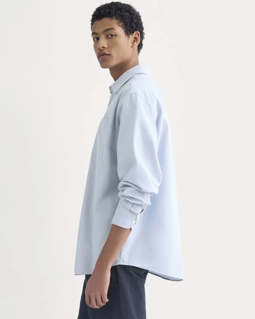 Lightweight Oversized Oxford | Light Blue (4)