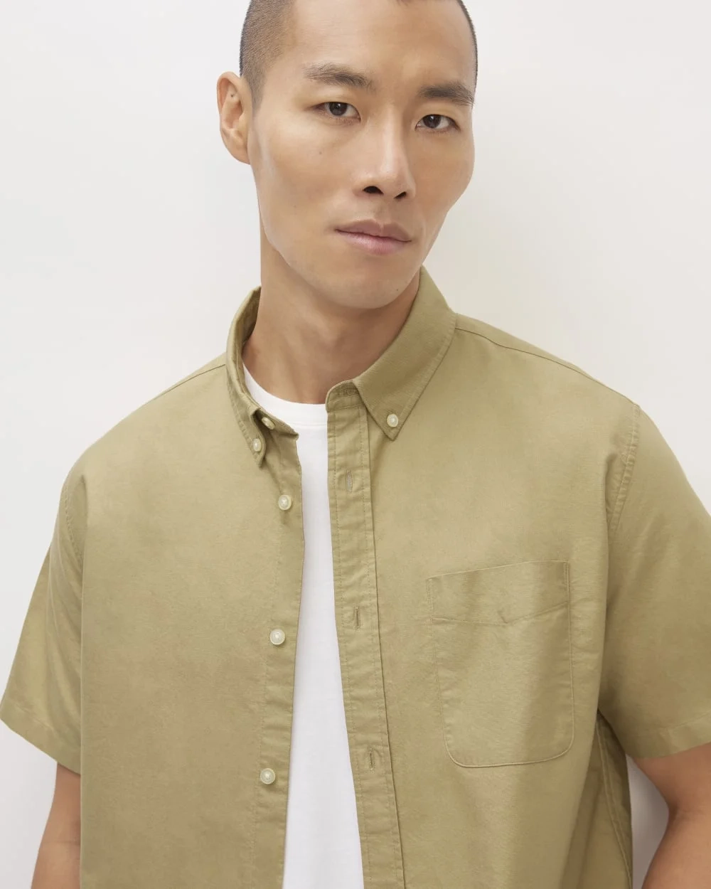 The Organic Short Sleeve Oxford Shirt | Cornstalk (4)
