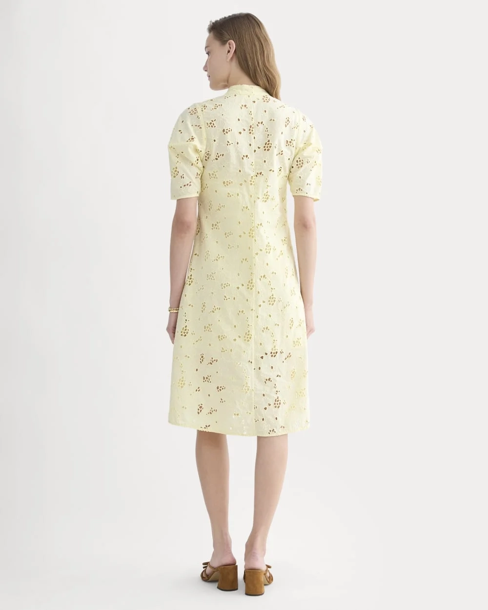 The Eyelet Midi Dress | Light Yellow (3)