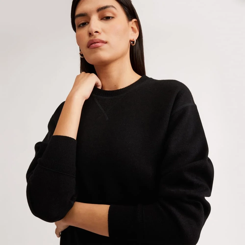 The Cotton-Merino Sweatshirt | Black (3)