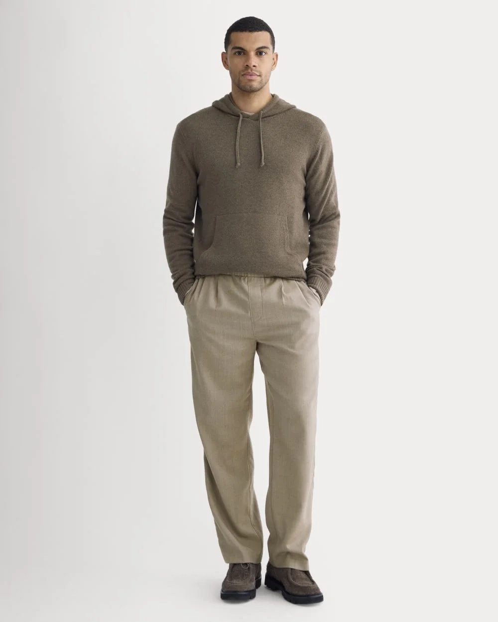 The Felted Merino Hoodie | Heather Chocolate Martini (2)