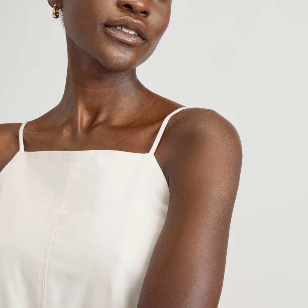 The Structured Cotton Bell Dress | Bone (2)