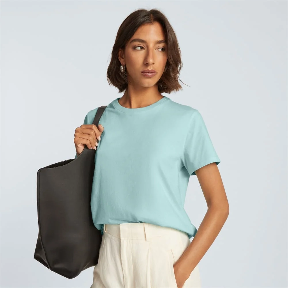 The Box-Cut Tee in Essential Cotton | Ice Blue | No Pocket (5)