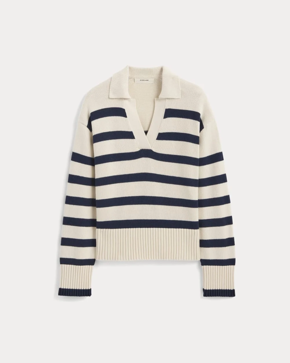 The Boxy Polo in Everyday Cotton | Canvas / Navy (2)